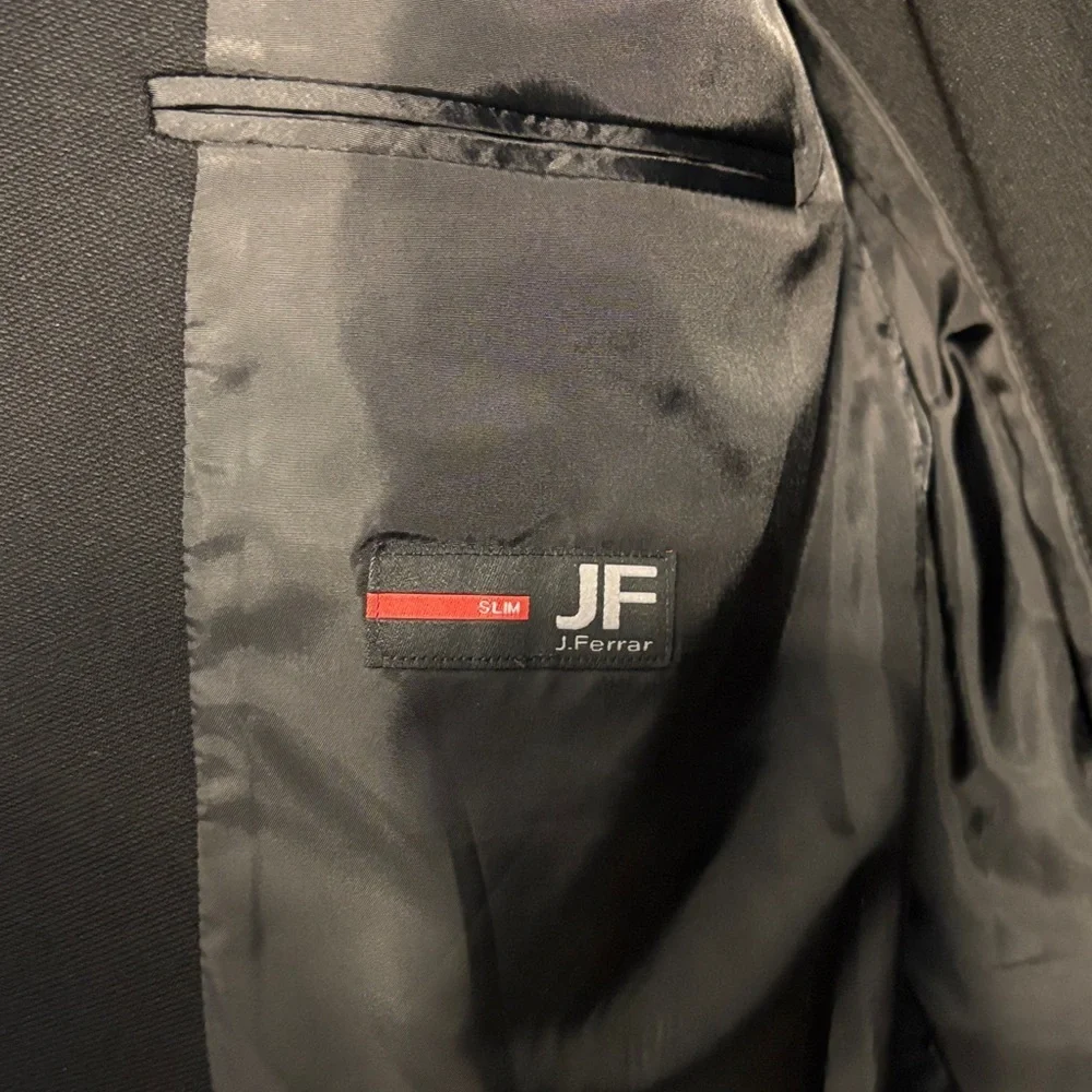 JF J.Ferrar Men's Sleek Black Blazer